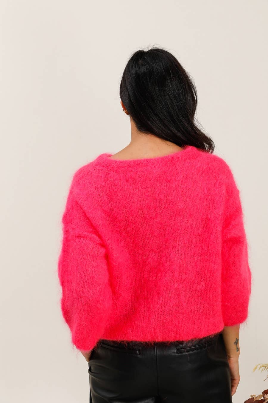 Mohair-Pullover - Fuchsia - One Size