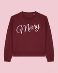 Sweatshirt MERRY- bordeaux- weiß