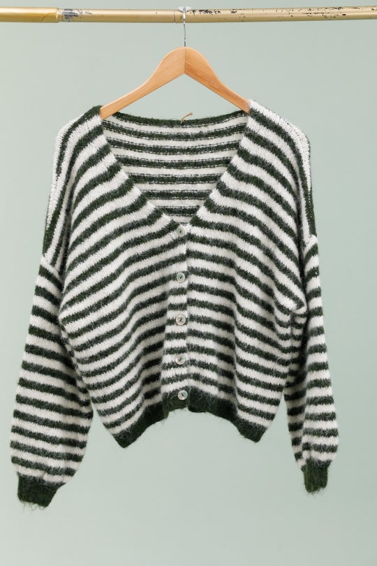 Isemarkt Cardigan schwarz / weiß