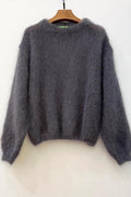 Mohair-Pullover - ANTHRAZIT- One Size