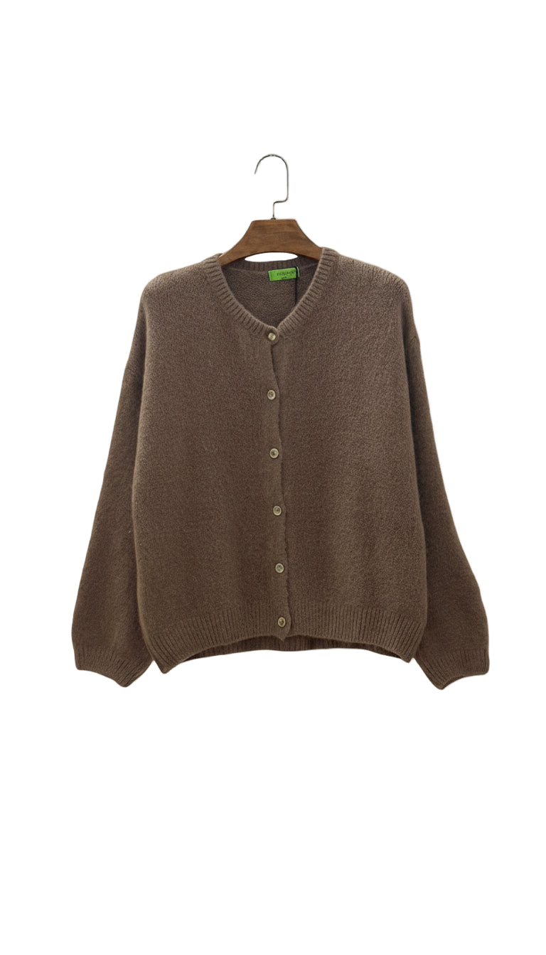 Isemarkt Cardigan aus Baby-Alpaka / braun