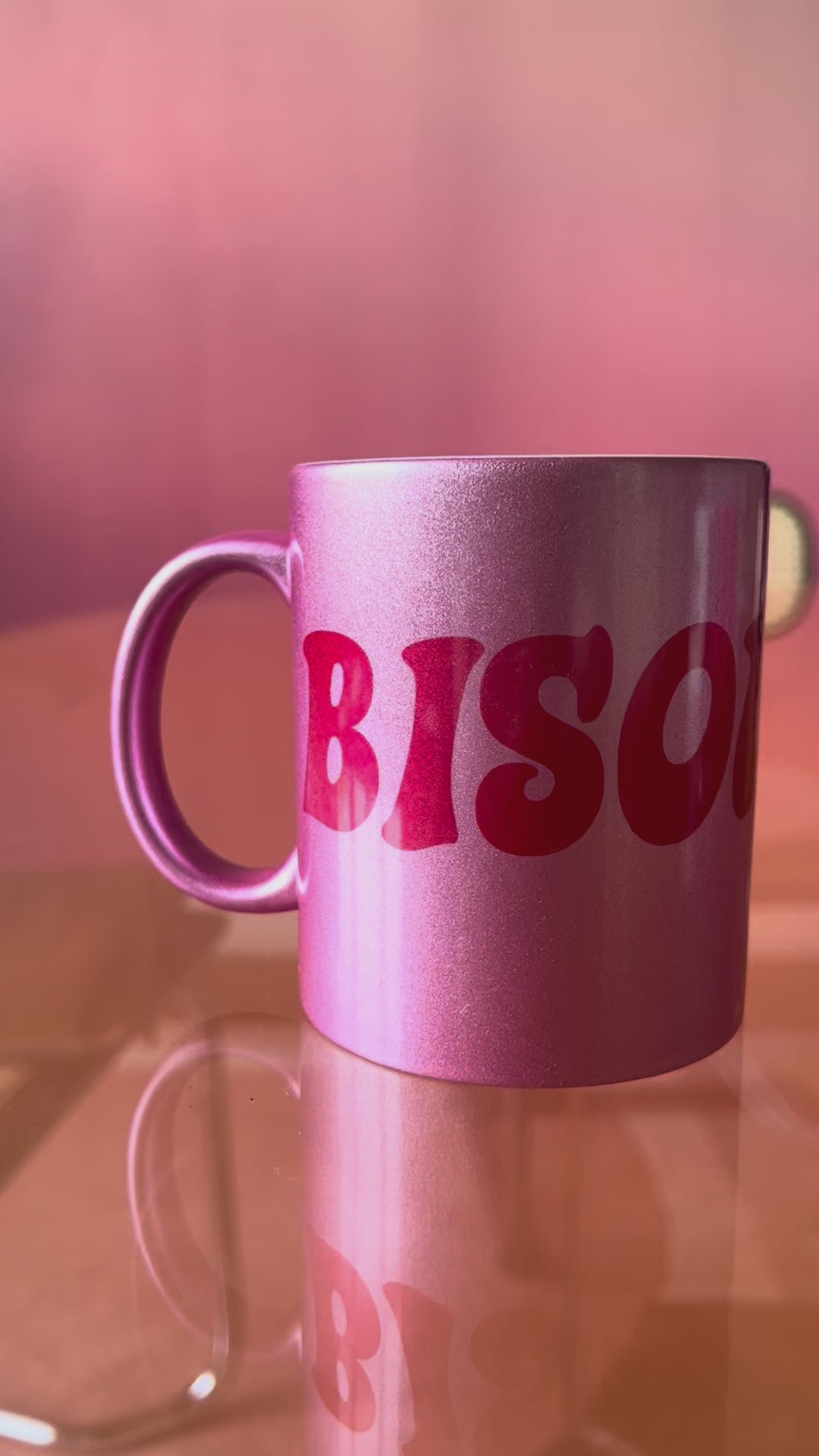 Tasse BISOUS - pink glitzer